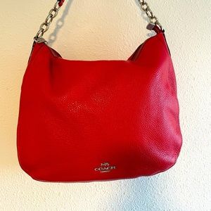 Excellent Used Condition Red Coach Hobo bag with extra strap